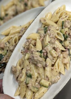 Penne salsiccia e zucchine