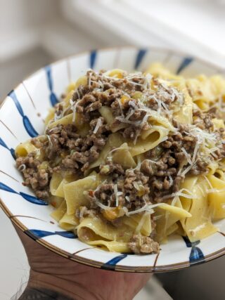 Pappardelle al ragu' bianco